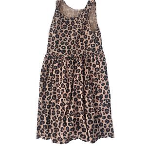 H&M girls cover up dresss- leopard print - animal sz 6x/7 sleeveless cotton